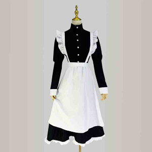 【送料無料】コスプレ メイド服 エプロン ロリータ クラシカル ゴスロリ ワンピース【大きいサイズ レディース 秋冬 コスプレ 衣装 コスチューム アニメ 制服 仮装 ハロウィン インスタ映え