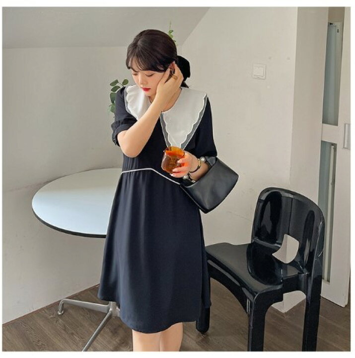 楽天市場】ハイウエストワンピース ロング ショート2タイプ【大きい 