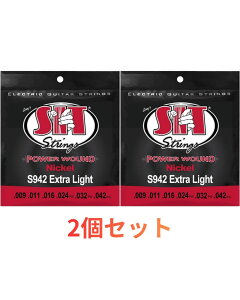 2�Z�b�g SIT STRINGS PowerWound EXTRA LIGHT S942 .009-.042 ���q��