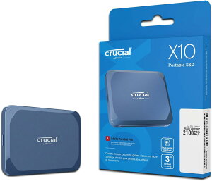 Crucial X10 �O�t�� SSD 8TB USB3.2/Type-C iPhone15�V���[�Y����m�F�� �ő�Ǎ����x2100MB/�b CT8000X10SSD9-02 �É����q��