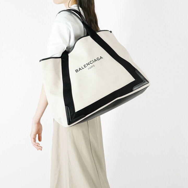 楽天市場】BALENCIAGA CABAS レザー キャンバス トートバッグ M  
