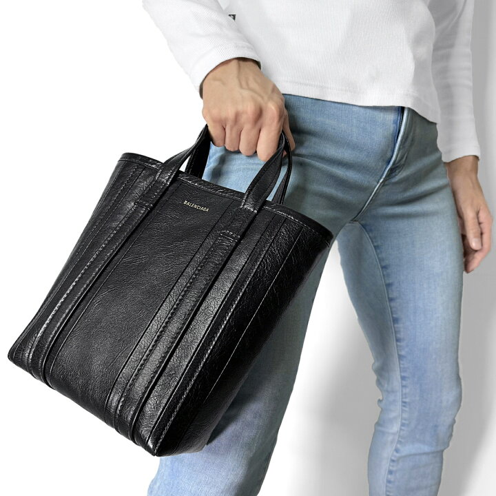 楽天市場】BALENCIAGA BARBES SHOPPER S BLACK レザー トートバッグ 黒  