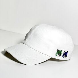 MAISON KITSUNE FOX HEAD ベースボールキャップ 白 メゾンキツネ ロゴ入り 帽子 メンズ 男女兼用 KU06101WW0007 【返品送料無料】 【ラッピング無料】