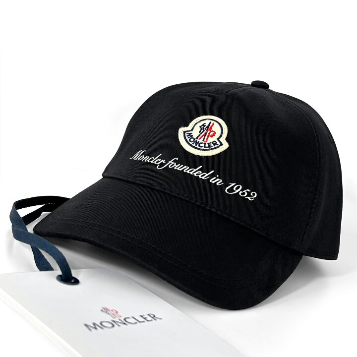 楽天市場】MONCLER モンクレール ロゴ ベースボール キャップ 黒 