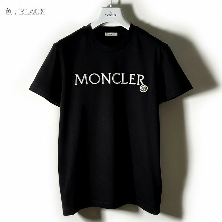 楽天市場】MONCLER モンクレール ロゴ クルーネック Tシャツ ブラック 