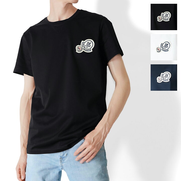 楽天市場】MONCLER モンクレール ロゴ クルーネック 半袖 Tシャツ 黒 