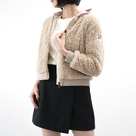 MONCLER モンクレール テディパーカー 8G00013 89B0G ベージュ パーカー フーディー ジップアップパーカー モンクレ フード付き レディース 女性 アウター 人気 おすすめ プレゼント ロゴ