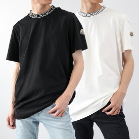 MONCLER モンクレール レタリングロゴ 半袖Tシャツ 8C000278390T ブラック ホワイト Tシャツ コットン メンズ 男性 人気 おすすめ プレゼント ロゴ