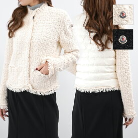 MONCLER モンクレール ニット ダウン カーディガン 9B00018M3957 モンクレ ジャケット 白 ホワイト レディース 女性 人気 シンプル おすすめ プレゼント ロゴ LOGO