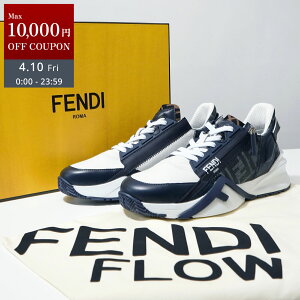 FENDI �t�F���f�B FF�W���J�[�h �X�j�[�J�[ FLOW �t���[ 7E1392 AJZH �� �z���C�g �u���[ BIAN BLU DENIM ABISS �����Y �j �j�� �l�C �v���[���g F���S ���S