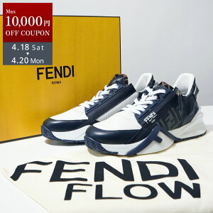 FENDI �t�F���f�B FF�W���J�[�h �X�j�[�J�[ FLOW �t���[ 7E1392 AJZH �� �z���C�g �u���[ BIAN BLU DENIM ABISS �����Y �j �j�� �l�C �v���[���g F���S ���S