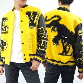 Louis Vuitton ルイヴィトン 2022 LV ジャケット RM221 IZ3 HML81E イエロー ブラック スタジャン メンズ 男性 人気 おすすめ プレゼント ロゴ 【中古】
