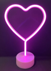 ネオンライト ハート 日本語取説 USB 電池 両方使える 間接照明 おしゃれ かわいい LED インテリアライト コードレス 丈夫 ライト ネオンサイン テーブルランプ インテリア雑貨 什器 内装 バー