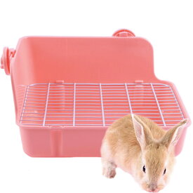 送料無料 うさぎ トイレ ピンク 長方形 大きめ 小動物用 ラビット ペット ゲージ コーナー デグー チンチラ フェレット モルモット すのこ 簀子 固定 小動物 衛生的 ペット用品