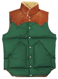 ウェアハウス WAREHOUSE ROCKY MOUNTAIN FEATHERBED ロッキーマウンテン フェザーベッド ナイロン クリスティ ダウンベスト ホースハイド レザーヨーク NYLON CHRISTY DOWN VEST WH2122