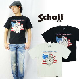 ショット Schott 半袖プリントTシャツ”70’sFlag”