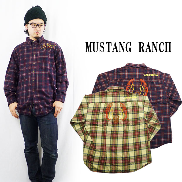 MUSTANG RANCH ムスタングランチ リメイクチェックボタンダウンシャツのサムネイル