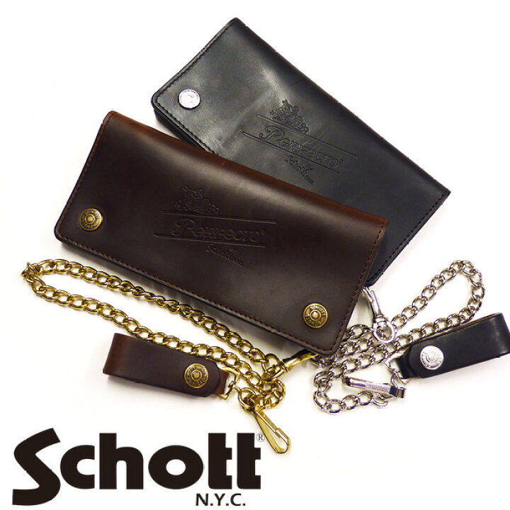 楽天市場】ショット Schott ロングウォレット 長財布 レザー メタル 