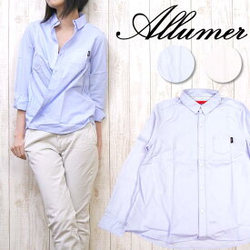 Allumer アリュメール レディース シャツ レギュラー 長袖 コットン カシュクール 2Way 8142702