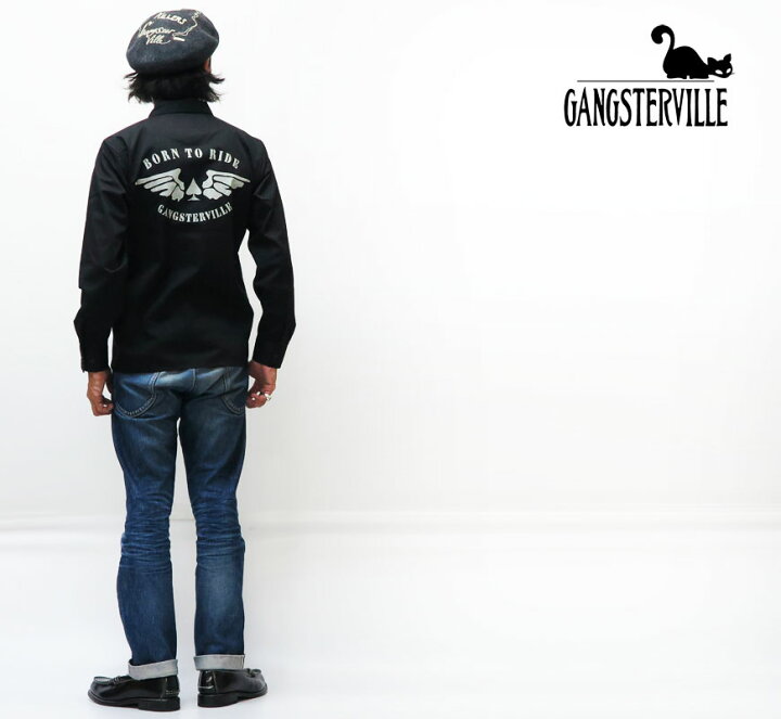 楽天市場】GANGSTERVILLE ギャングスタービル 長袖 ワークシャツ THUG 