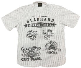 BY GLAD HAND バイ グラッドハンド バンドカラー 半袖 ドレスシャツ FOR SMOKING モノグラム 総柄 BYGH-20-SS-16 HIT
