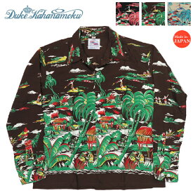 サンサーフ SUN SURF デュークカハナモク 長袖 レーヨン アロハシャツ HAWAIIAN VILLAGE ハワイアンシャツ Duke Kahanamoku Special Edition DK29041