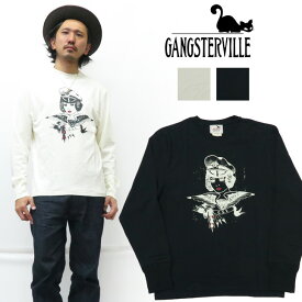 GANGSTERVILLE ギャングスタービル 長袖 クルーネック Tシャツ CAPT.BETTY プリント GLAD HAND グラッドハンド GSV-20-AW-25