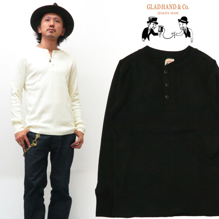 楽天市場】GLAD HAND グラッドハンド 長袖 Tシャツ ヘンリーネック 
