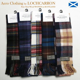 エアロレザー AERO LEATHER Lochcarron タータンチェック ラムズウール マフラー Made in Scotland ロキャロン ロッキャロン