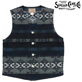 SUGAR CANE シュガーケーン 10oz ネイティブアメリカンデニム柄 コットンジャガード ベスト SC15502