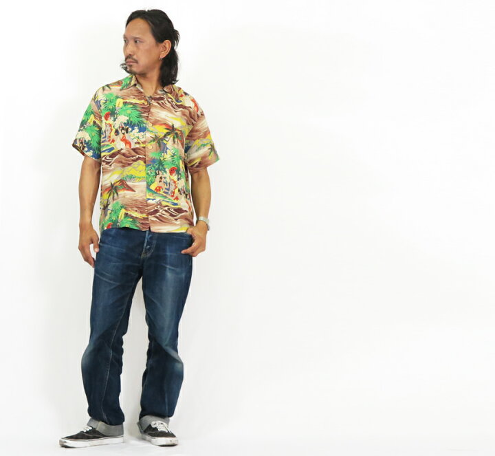 楽天市場】サンサーフ SUN SURF 半袖 レーヨン壁縮緬 ハワイアンシャツ 