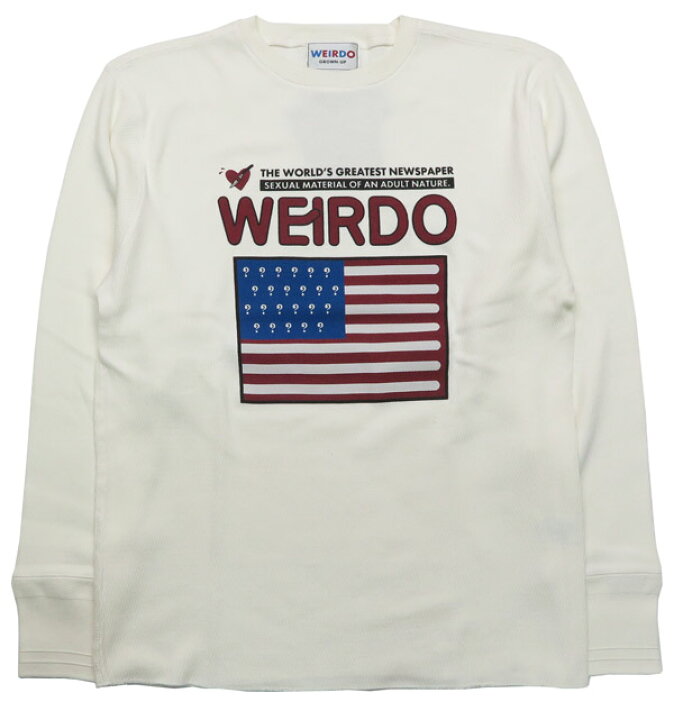 楽天市場】WEIRDO ウィアード 長袖 クルーネック ワッフル Tシャツ  