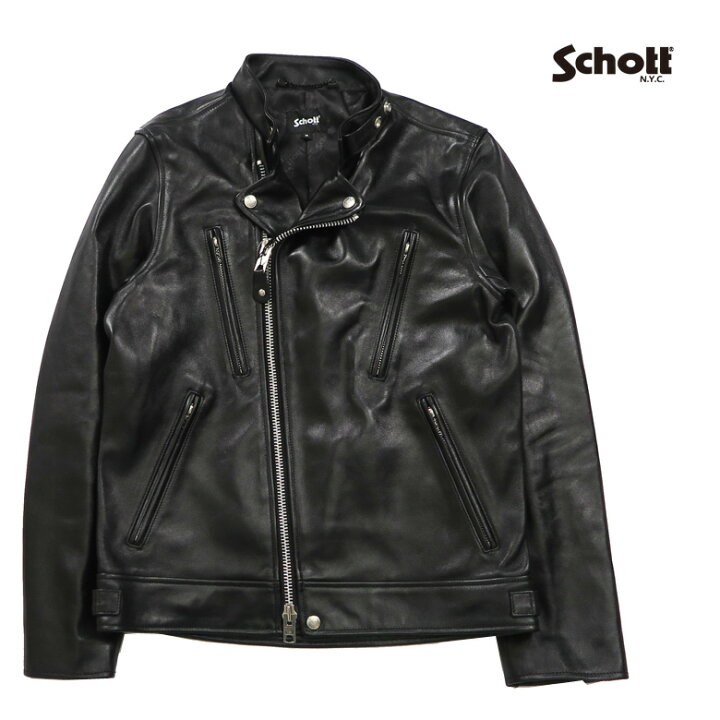 楽天市場】ショット Schott ラムレザー ダブル ブレスト ライダース  