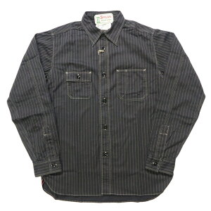 VK[P[ SUGAR CANE  [NVc ubNEHobVXgCv FICTION ROMANCE 8.5oz. BLACK WABASH STRIPE WORK SHIRT SC29585 y2025NH~Vz