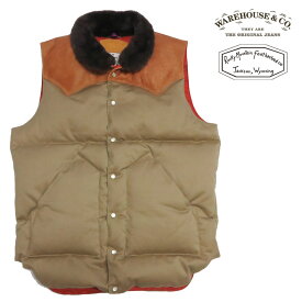 ウェアハウス WAREHOUSE ロッキーマウンテン フェザーベッド ROCKY MOUNTAIN FEATHERBED ウェストポイントクロス クリスティ ダウンベスト ホースハイド レザーヨーク NYLON CHRISTY DOWN VEST ホワイトダックダウン WH2238 【2025年秋冬新作】
