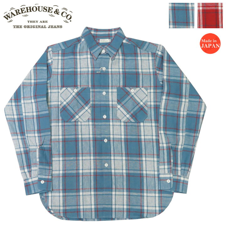 楽天市場】ウェアハウス WAREHOUSE コットン/リネン 長袖 チェック柄  