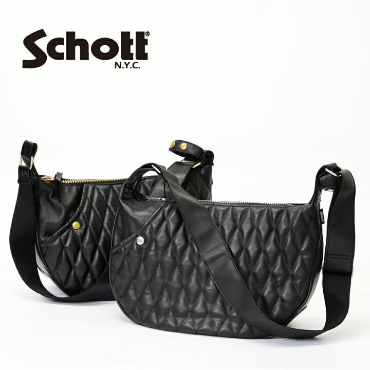 楽天市場】ショット Schott レザー キルティング パッテッド バナナ 
