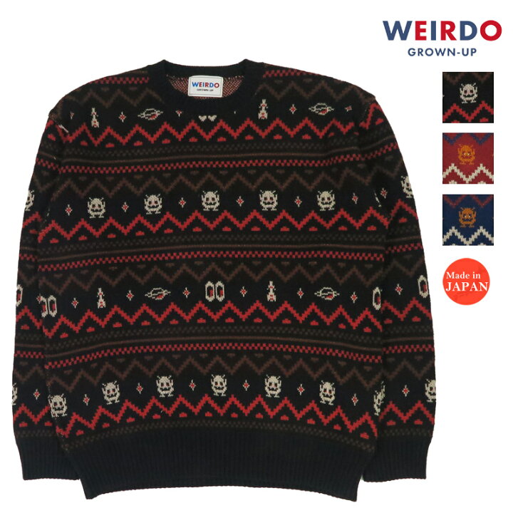 楽天市場】WEIRDO ウィアード コットンジャガードニット クルーネック 