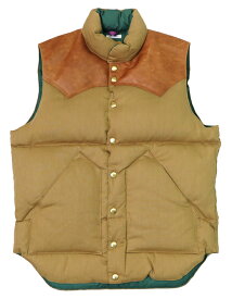 ウェアハウス WAREHOUSE ロッキーマウンテン フェザーベッド ROCKY MOUNTAIN FEATHERBED ドビーツイル ダウンベスト ホースハイド レザーヨーク DOBBY TWILL DOWN VEST ホワイトダックダウン WH2199