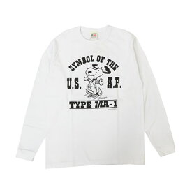 バズリクソンズ BUZZ RICKSON'S 長袖 Tシャツ ピーナッツ スヌーピー プリント MADE IN USA BR68418