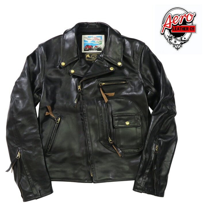 楽天市場】エアロレザー AERO LEATHER ダブルライダースジャケット 