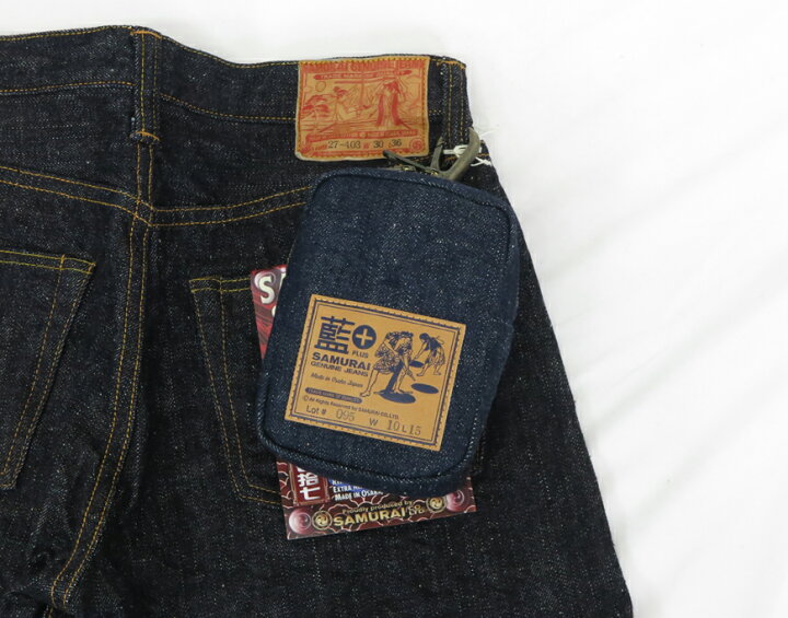 楽天市場】サムライジーンズ SAMURAI JEANS ミニ デニムポーチ 18oz藍 