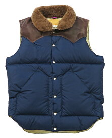 ウェアハウス WAREHOUSE ロッキーマウンテン フェザーベッド ROCKY MOUNTAIN FEATHERBED リップストップナイロン クリスティ ダウンベスト ホースハイド レザーヨーク NYLON DOWN VEST ホワイトダックダウン WH2222