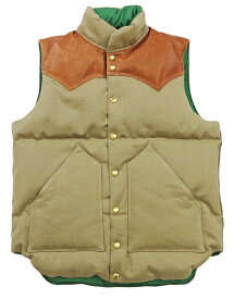 ウェアハウス WAREHOUSE ロッキーマウンテン フェザーベッド ROCKY MOUNTAIN FEATHERBED コットンキャンバス ダウンベスト ホースハイド レザーヨーク NYLON DOWN VEST ホワイトダックダウン WH2223