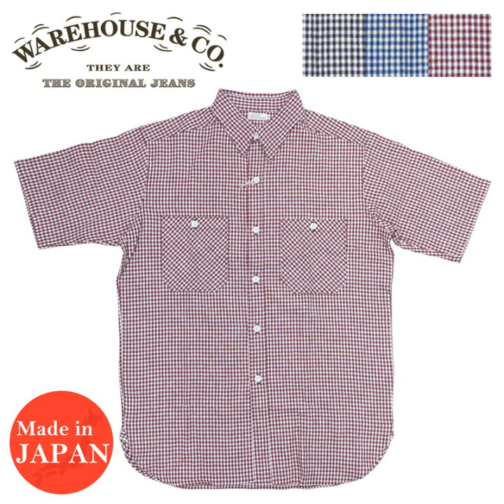 楽天市場】ウェアハウス WAREHOUSE コットンリネン ワーク シャツ 半袖 
