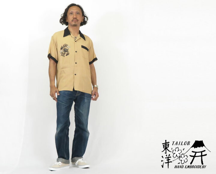 楽天市場】テーラー東洋 Tailor Toyo 半袖 スカ刺繍 ボウリングシャツ 