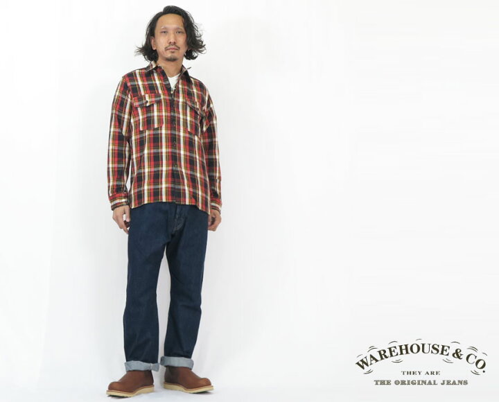 楽天市場】ウェアハウス WAREHOUSE フランネル シャツ 長袖 チン 