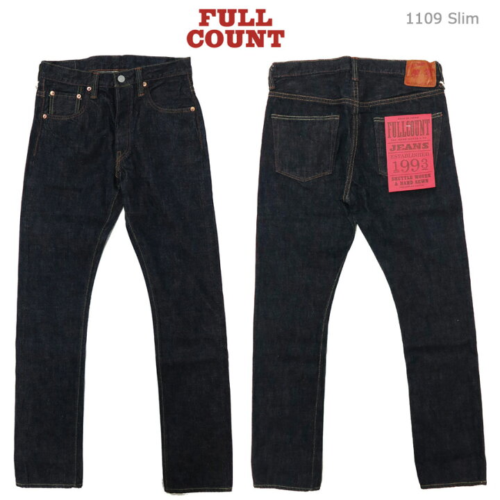 楽天市場】フルカウント FULLCOUNT 1109 SLIM ジーンズ スリム 13.7oz 