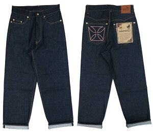 GANGSTERVILLE �M�����O�X�^�[�r�� THUG DENIM WIDE IRON CROSS 14oz �f�j�� ���C�h �W�[���Y �A�C�A���N���X �h�J