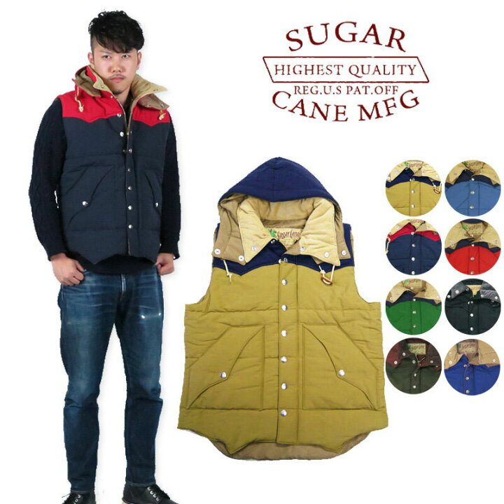 楽天市場】シュガーケーン SUGAR CANE パッディング ベスト 中綿ベスト 
